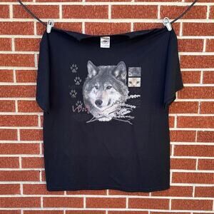 Vintage american wolf nature habitat shirt